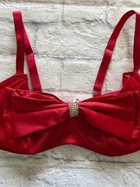 Victoria’s Secret Dream Angels Bra 38DDD | Red Satin Bow Bling